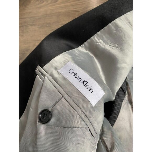EUC MENS Calvin Klein 100% wool black 2 button sport blazer suit jacket size 40R - Picture 4 of 10
